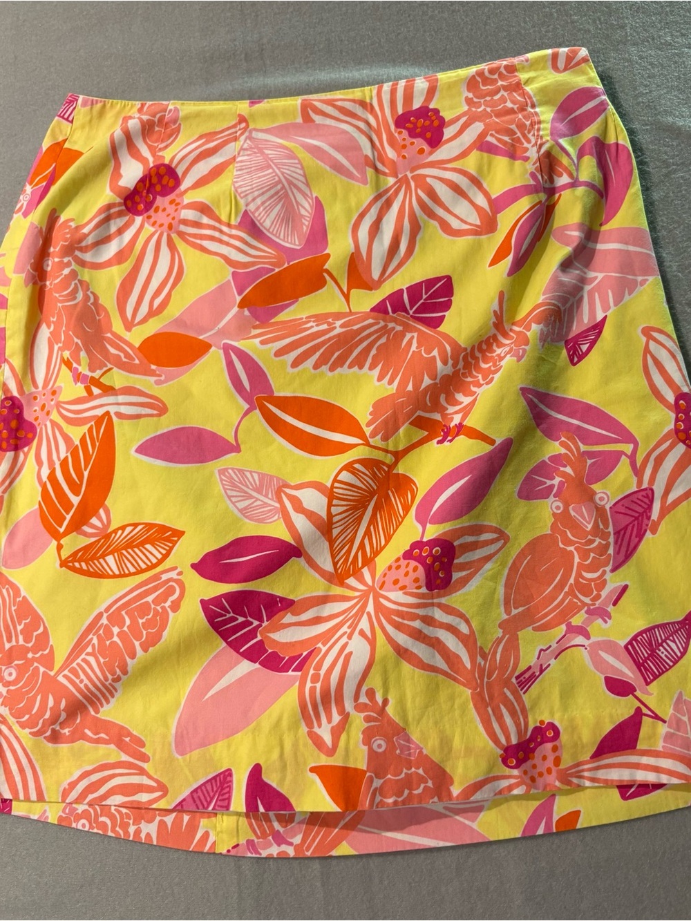 Vintage Lilly Pulitzer White Tag Parrot Cockatoo Tropical Bird Skirt Size 10